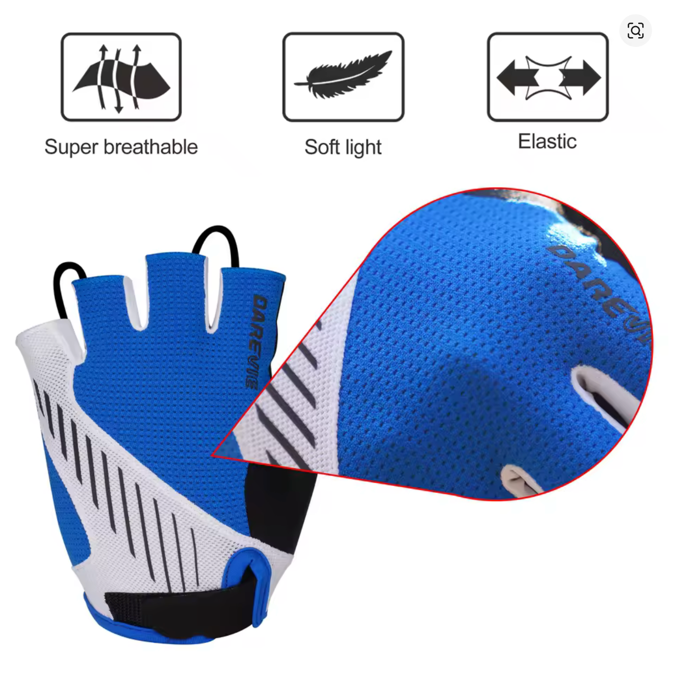 Guantes Darevie Sin Dedos Rojos