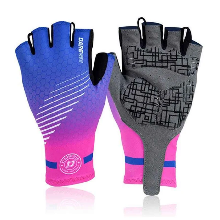 Guantes Darevie Dedos Cortos Azul - Rosa