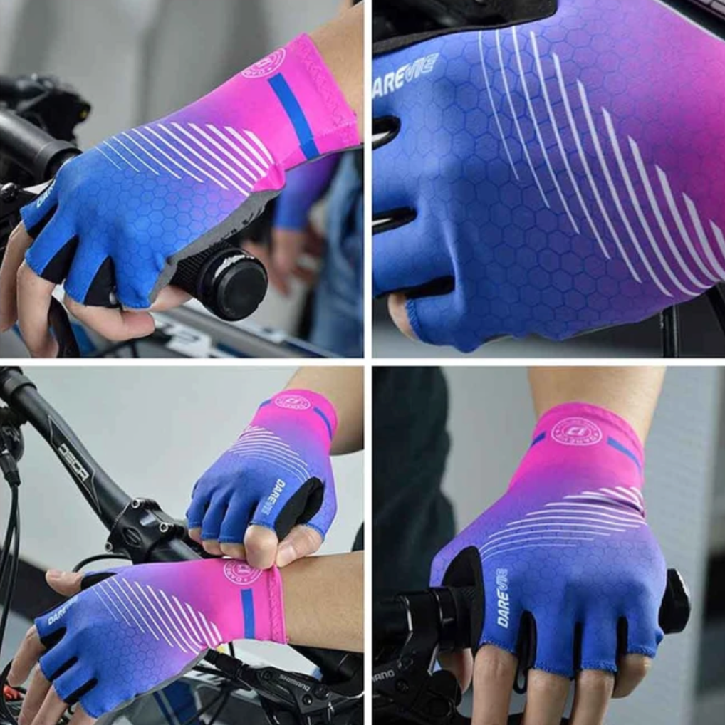 Guantes Darevie Dedos Cortos Azul - Rosa