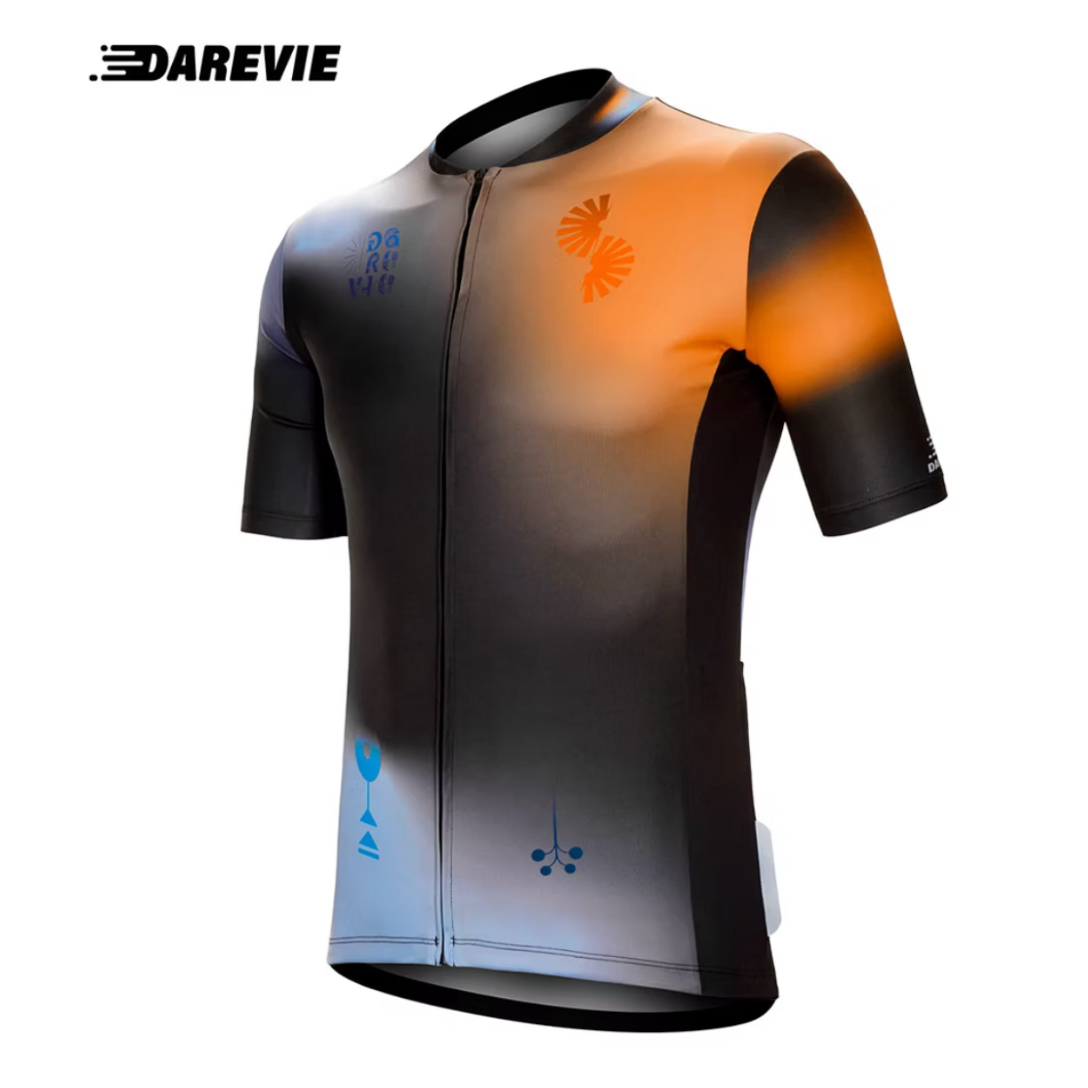 Jersey de Ciclismo Negra Con Naranja