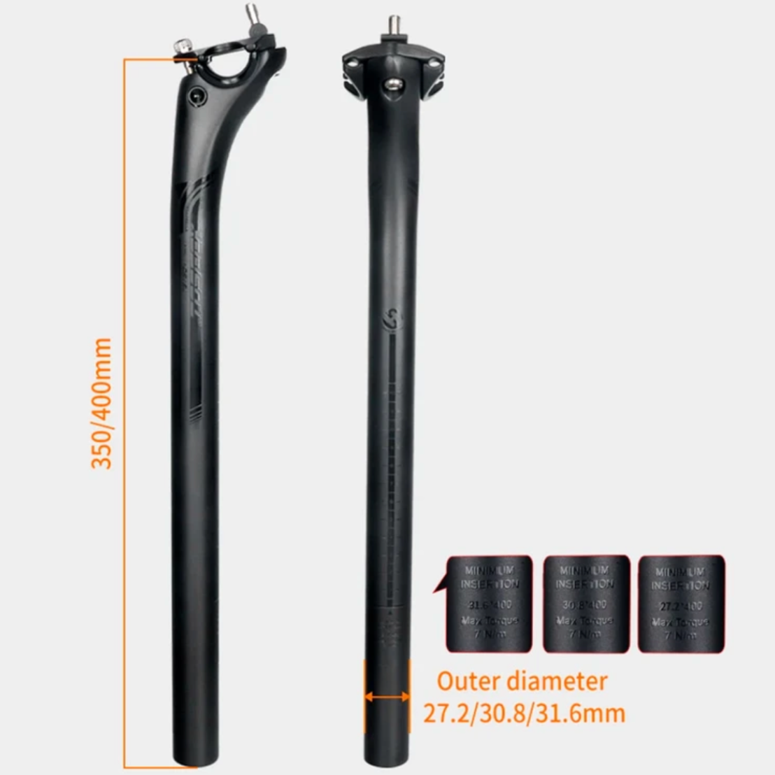 Tubo de carbono para asiento