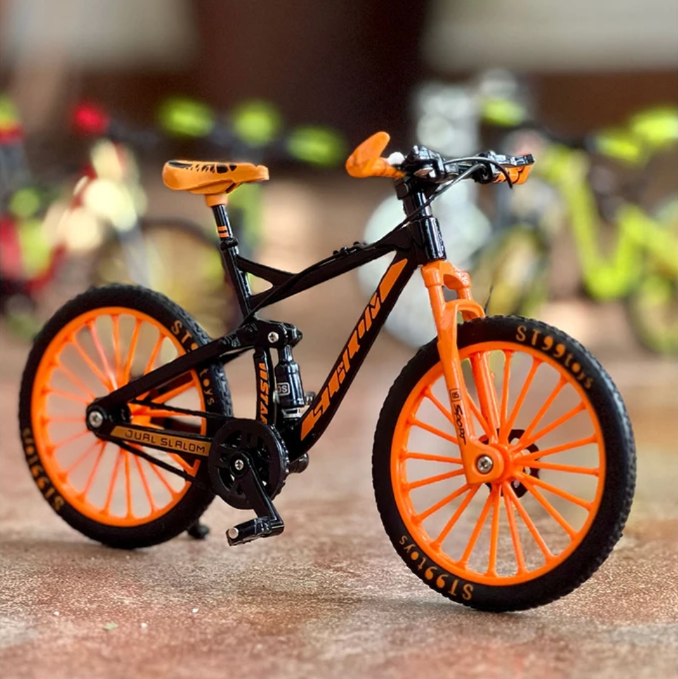 Bicicleta a Escala Modelo 3 MTB Negra con Naranja
