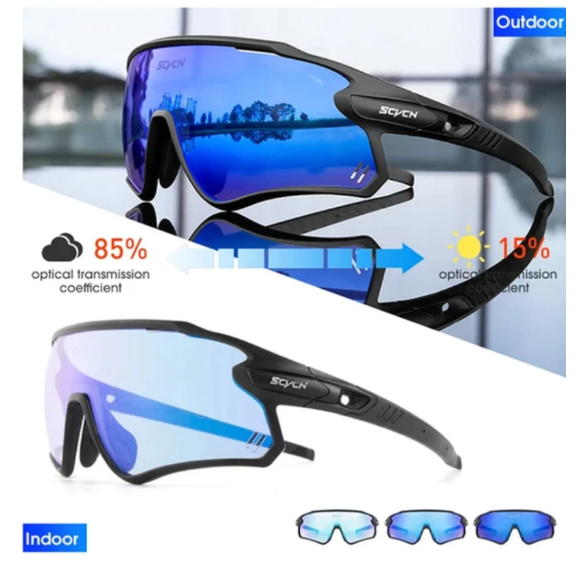 Lentes Color Azul Marco Negro